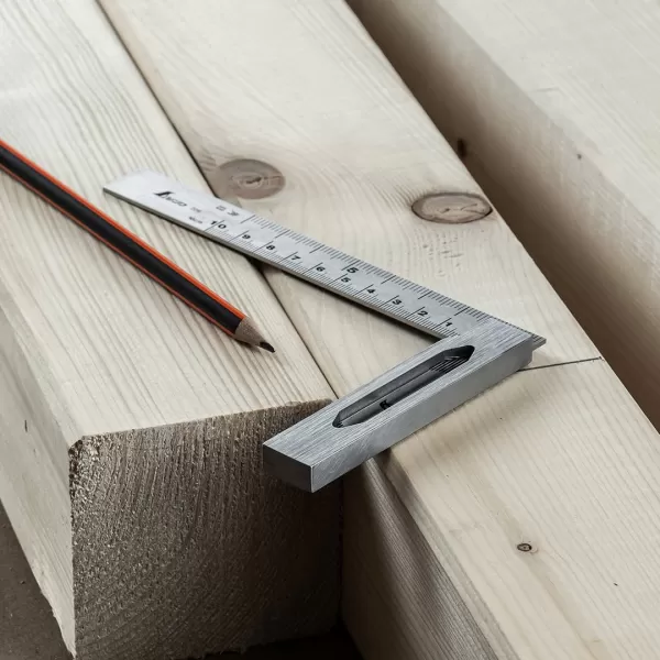 Nerezový úhelník SHINWA s robustní nerezovou základnou - 130 mm