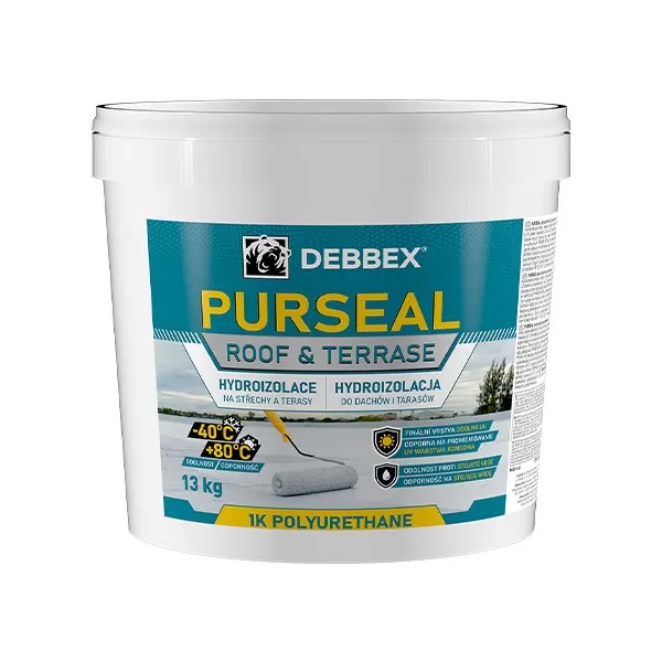 Hydroizolace na střechy a terasy PURSEAL 13 kg kbelík šedá