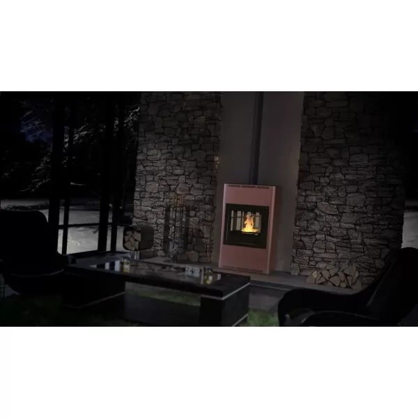 Krbová kamna AQUAFLAM ® 25 s výměníkem - krémová, základní regulace