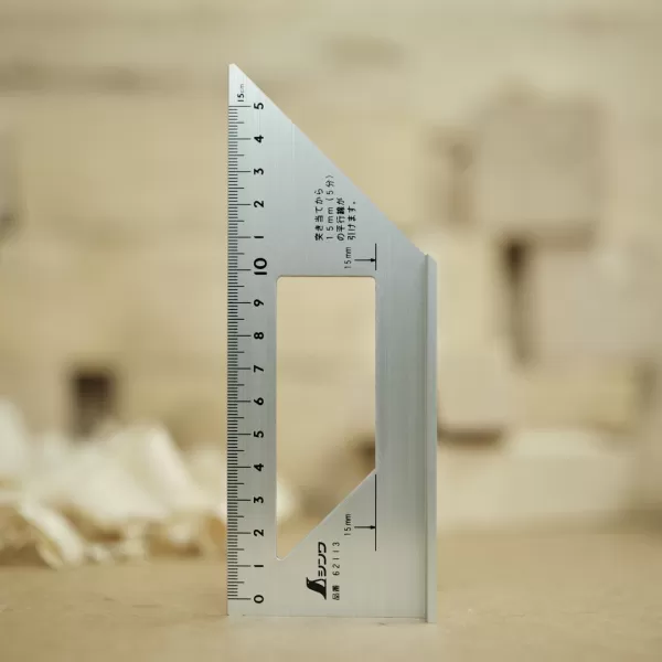 Japonské hliníkové pokosové pravítko SHINWA 45+90°