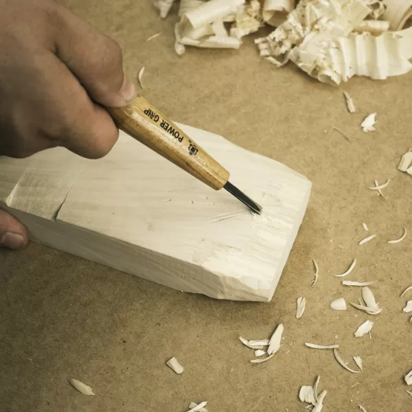 Japonské řezbářské mini-dláto MIKISYO Power Grip s plochou čepelí - 4,5 mm