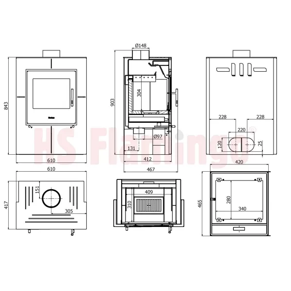 Krbová kamna FLAMINGO ® EVENES hnědá - sametová