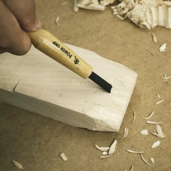 Japonské řezbářské mini-dláto MIKISYO Power Grip s mělkou U čepelí - 9 mm