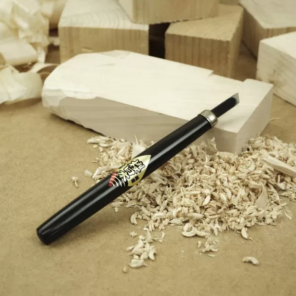 Japonské řezbářské mini-dláto SAKURA Nihon s levo-šikmou čepelí - 7,5 mm