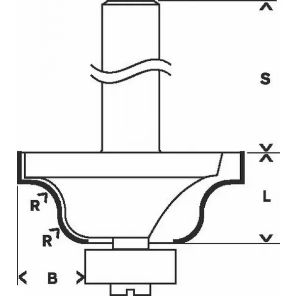 Profilová fréza B, s ložiskem, dvoubřitá, tvrdokovová, Bosch