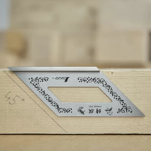 Ocelový úhelník SHINWA pro 45° s dorazem