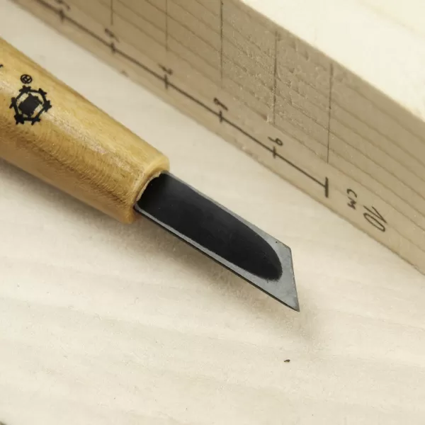 Japonské řezbářské mini-dláto MIKISYO Power Grip se šikmou čepelí - 7,5 mm