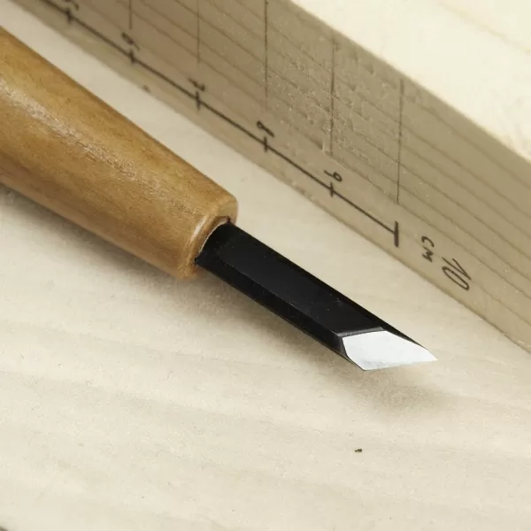 Japonské řezbářské mini-dláto MIKISYO Power Grip se šikmou čepelí - 6 mm