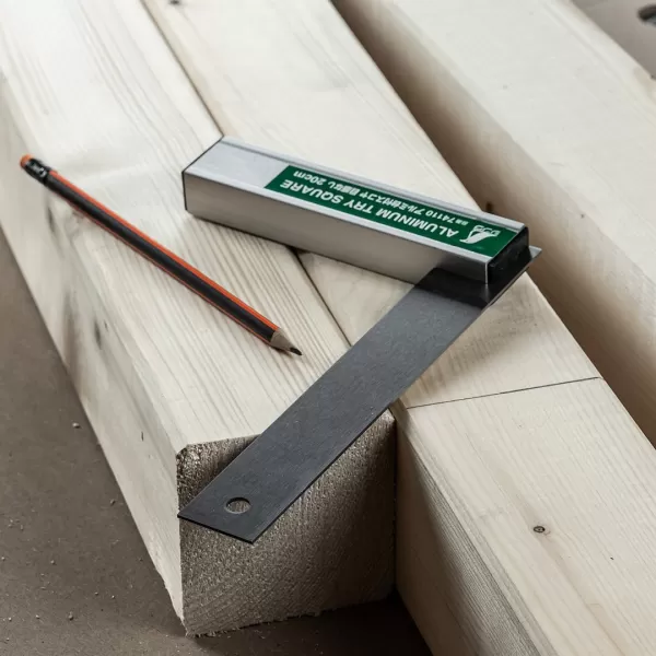 Nerezový úhelník SHINWA s robustní hliníkovou základnou bez stupnice - 200 mm