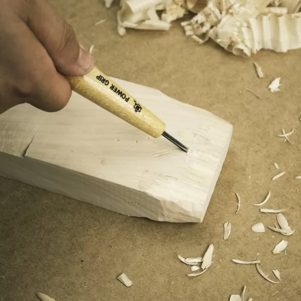 Japonské řezbářské mini-dláto MIKISYO Power Grip s plochou čepelí - 3 mm