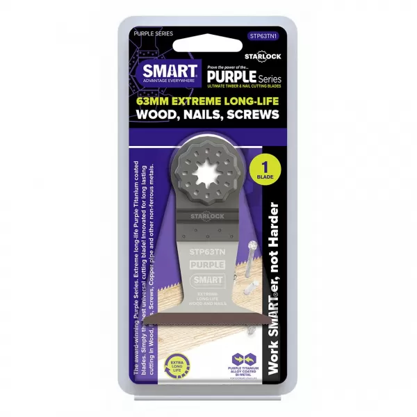 Ponorný pilový list SMART ULTIMATE STARLOCK s titanovou čepelí na dřevo a neželezný kov, 63 mm - 1 k