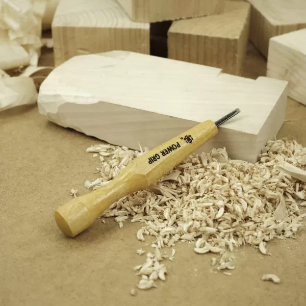 Japonské řezbářské mini-dláto MIKISYO Power Grip s plochou čepelí - 3 mm