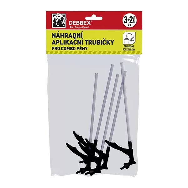 Náhradní aplikační trubičky pro COMBO pěny 3+2 ZDARMA 5 ks blistr černobílá