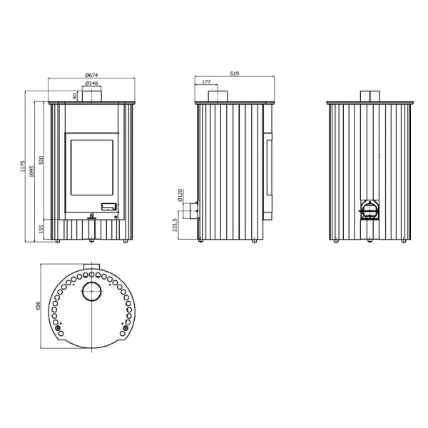 Krbová kamna MASTERFLAMME ® Grande I, černá