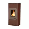 AQUAFLAM 12 hnědá-sametová - teplovodní krbová kamna s výměníkem, manuální regulací