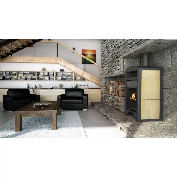 Krbová kamna AQUAFLAM VARIO ® BARMA 11/5kW dlažba Bělený Dub