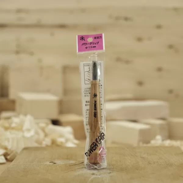 Japonské řezbářské mini-dláto MIKISYO Power Grip s plochou čepelí - 7,5 mm