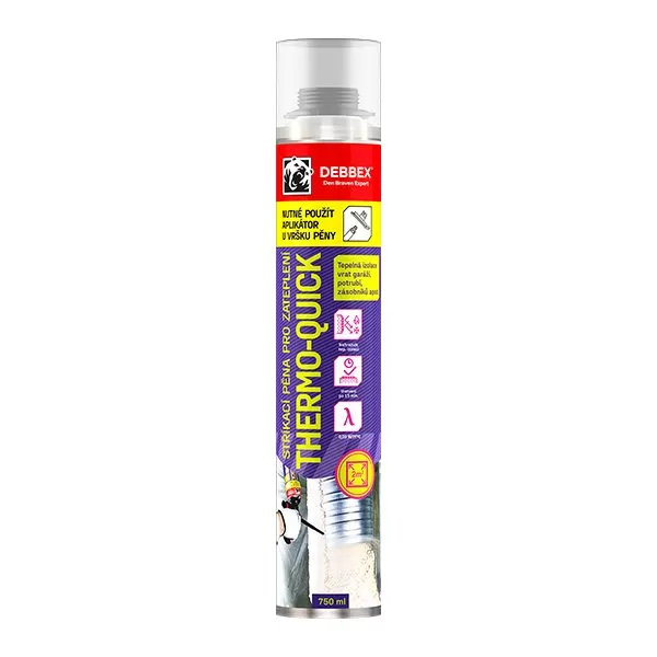 Stříkací pěna na zateplení THERMO-QUICK 750 ml pistolová dóza žlutá