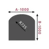 Sklo pod kamna - Oblouk 1000x1000 mm / R725 / 8 mm