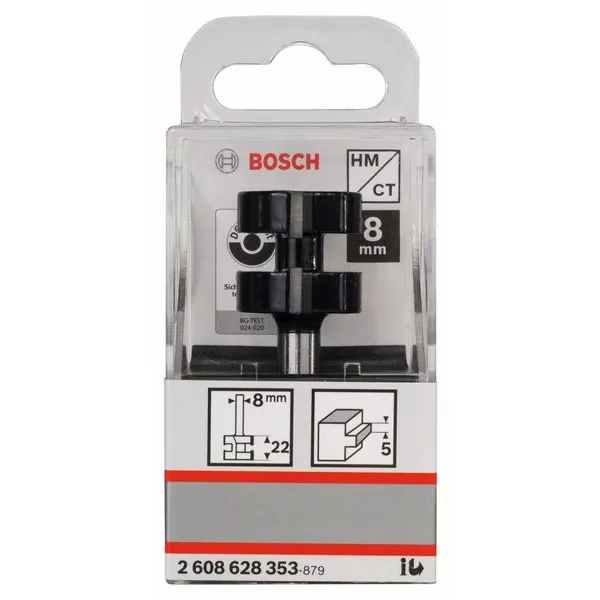 Fréza pero - drážka, dvoubřitá, tvrdokovová, Bosch