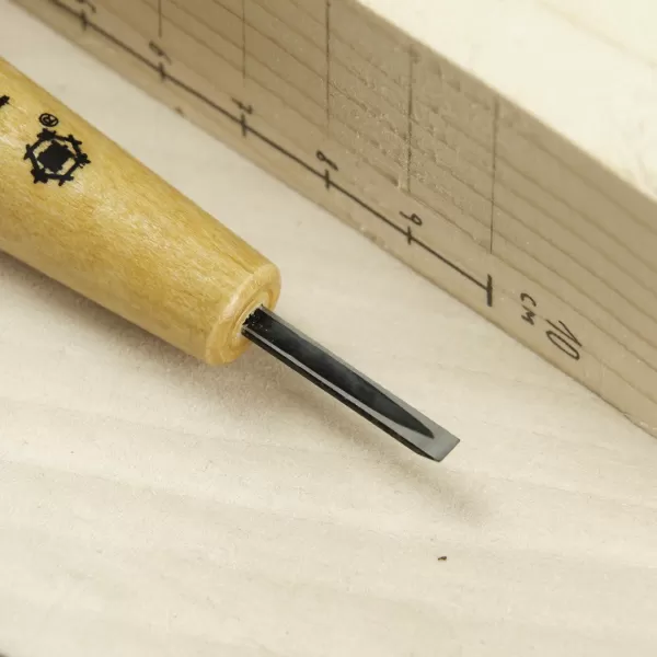 Japonské řezbářské mini-dláto MIKISYO Power Grip s plochou čepelí - 3 mm