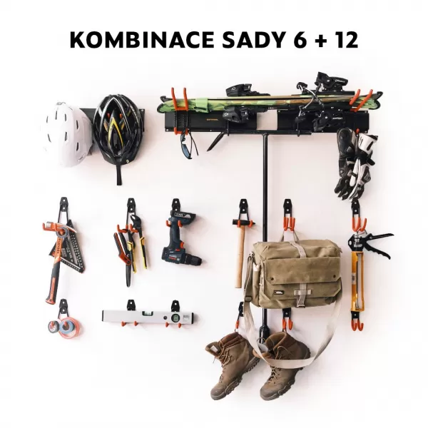 Ocelové háky na zeď CRAFTMAKER s pogumovaným povrchem - sada 12 ks