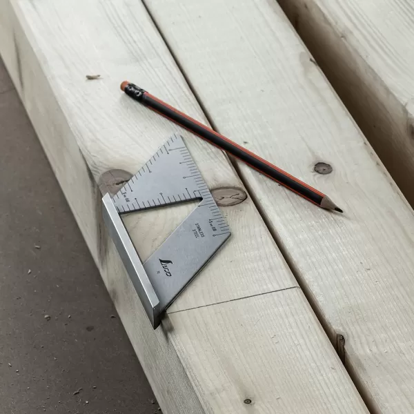 Ocelový úhelník SHINWA 45° s dorazem a vnitřním pravým úhlem