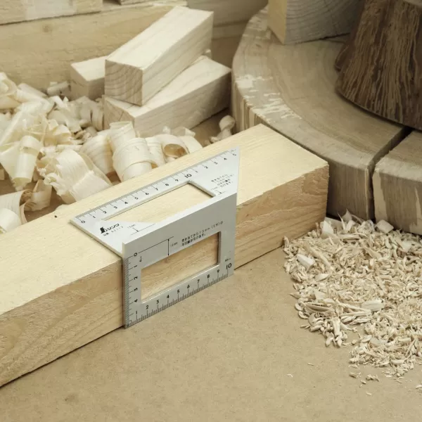 Japonské hliníkové pokosové pravítko SHINWA 45+90°