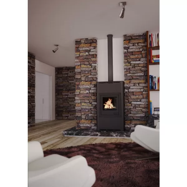 Krbová kamna AQUAFLAM ® 17 s výměníkem - šedá, manuální regulace