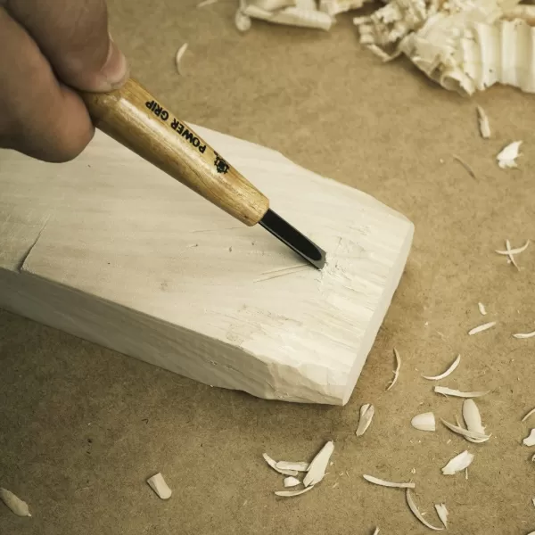 Japonské řezbářské mini-dláto MIKISYO Power Grip s plochou čepelí - 7,5 mm