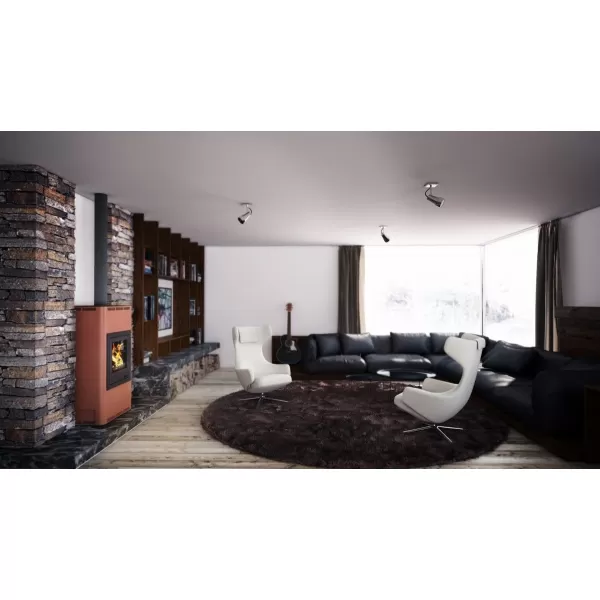 Krbová kamna AQUAFLAM ® 17 s výměníkem - šedá, manuální regulace