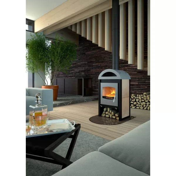 Krbová kamna FLAMINGO ® MELAND dlažba Bělený dub