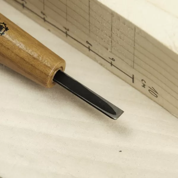 Japonské řezbářské mini-dláto MIKISYO Power Grip s plochou čepelí - 4,5 mm