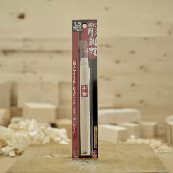 Japonské řezbářské mini-dláto SENKICHI s plochou čepelí - 1,5 mm