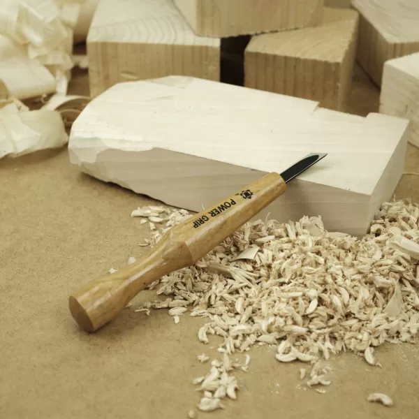 Japonské řezbářské mini-dláto MIKISYO Power Grip se šikmou čepelí - 6 mm