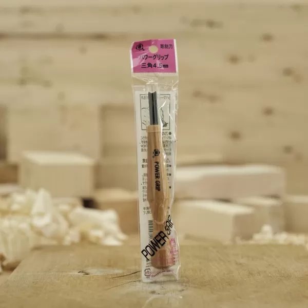 Japonské řezbářské mini-dláto MIKISYO Power Grip s V čepelí - 4,5 mm