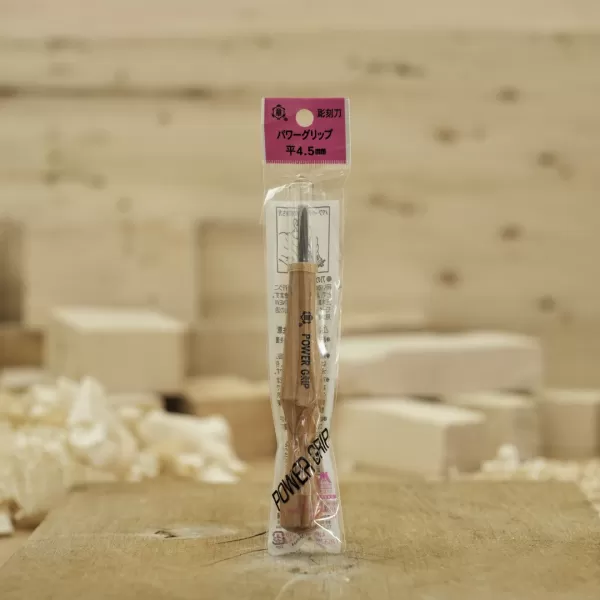 Japonské řezbářské mini-dláto MIKISYO Power Grip s plochou čepelí - 4,5 mm