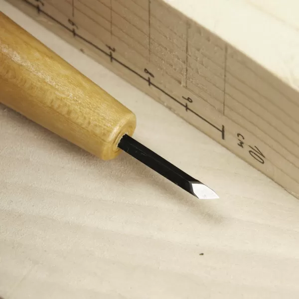 Japonské řezbářské mini-dláto MIKISYO Power Grip se šikmou čepelí - 3 mm