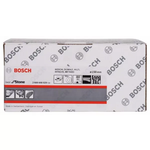 Brusné papíry pro excentrické brusky, 6 otvorů Bosch /bal.5ks/, Best for Stone