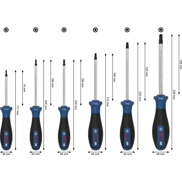 Sada šroubováků Torx, 6 ks Bosch PRO