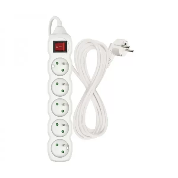 Kabel prodlužovací 5 zásuvky 7m EMOS P1517 s vypánačem PVC, 230V 1 mm2