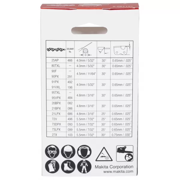 Řetěz pilový 30cm, 1,1mm 325", 51čl. Makita