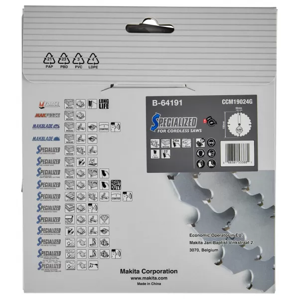 Kotouč pilový 190mm x 30mm 24T TCT Spezialized Efficut Makita