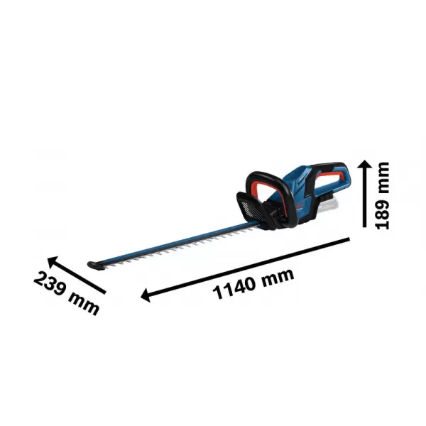 Aku nůžky na živý plot Bosch GHE 18V-60 Professional, 1 x aku 4,0Ah GBA