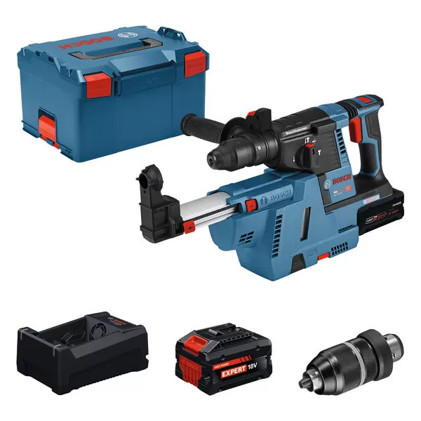 Sada aku nářadí Bosch GBH 18V-26 F + GDE 18V-16, 2 x ProCORE18V 5.5Ah, GAL 1880, L-BOXX)