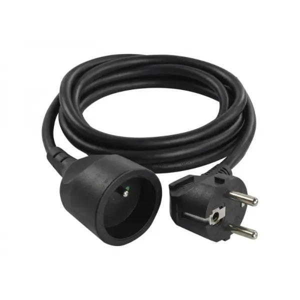 Prodlužovací kabel 3,0  m EMOS PC0113R černý / 1 zásuvka /  PVC / 1,5 mm2