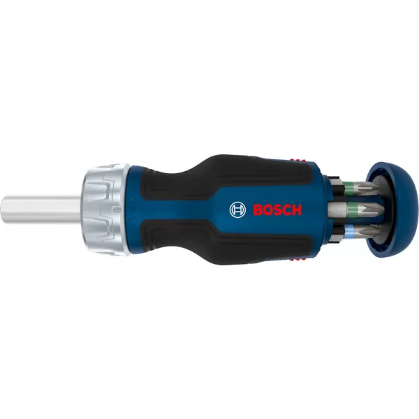 Krátký ráčnový šroubovák na bity se zásobníkem, 6 bitů Bosch Line