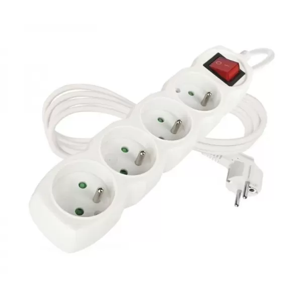 Kabel prodlužovací 4 zásuvky 10m EMOS P1410 s vypánačem PVC, 230V 1 mm2