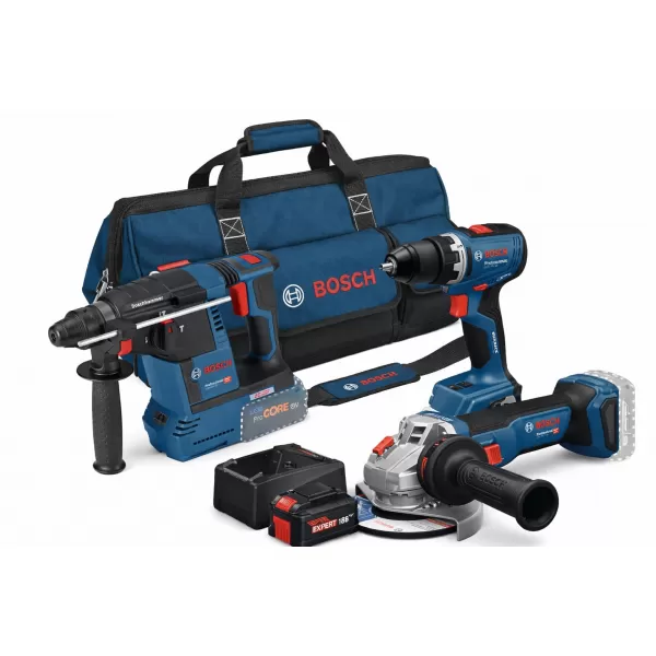 Sada aku nářadí Bosch GSR 18V-65 + GBH 18V-26 + GWS 18V-11 Professional