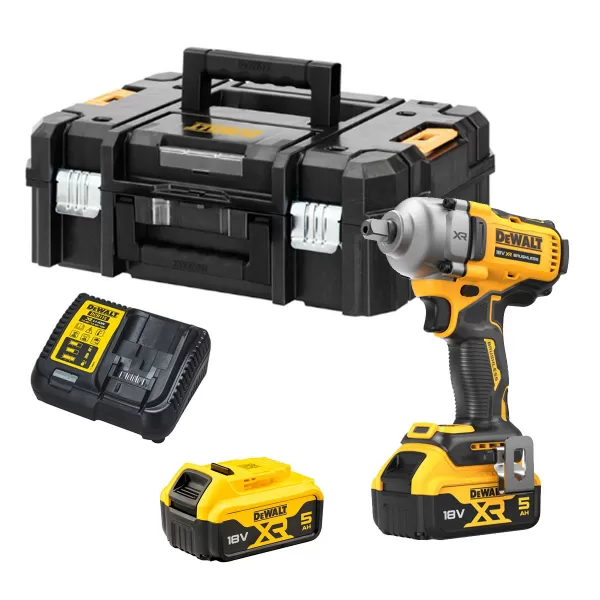 Aku rázový utahovák Dewalt DCF892P2T 18V 1/2" s pojistnou kuličkou, solo,v kufru